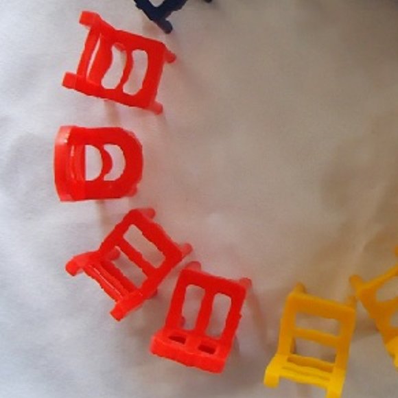 Dollhouse Mini 13 Plastic Chairs Nursery Room Child Size Red Blue Yellow… - Picture 7 of 16